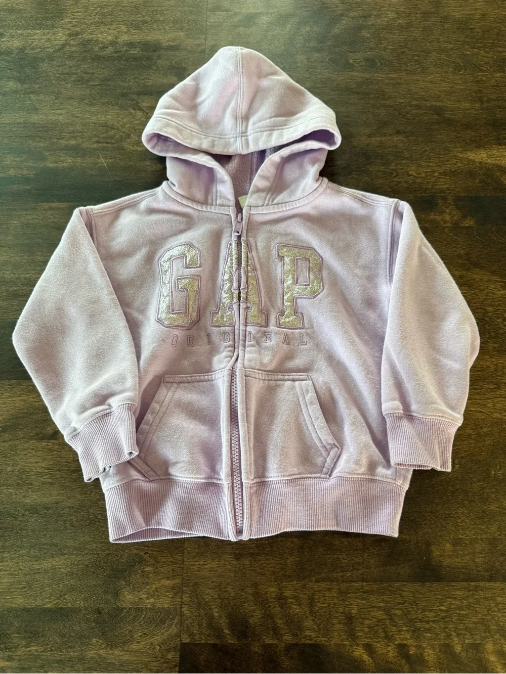 GAP Kids Light Lavender Full-Zip Hooded Sweatshirt
